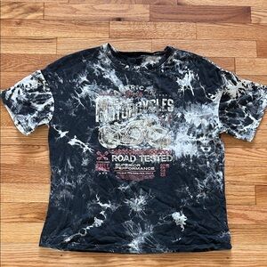 Motorcycles Graphic Tie-Dye T-Shirt